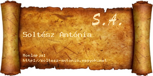 Soltész Antónia névjegykártya